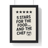 Funny Kitchen Wall Art – 5 Star Food & Chef Print - Poster Kingz - A5 (unframed) 5.8 × 8.3 in - 