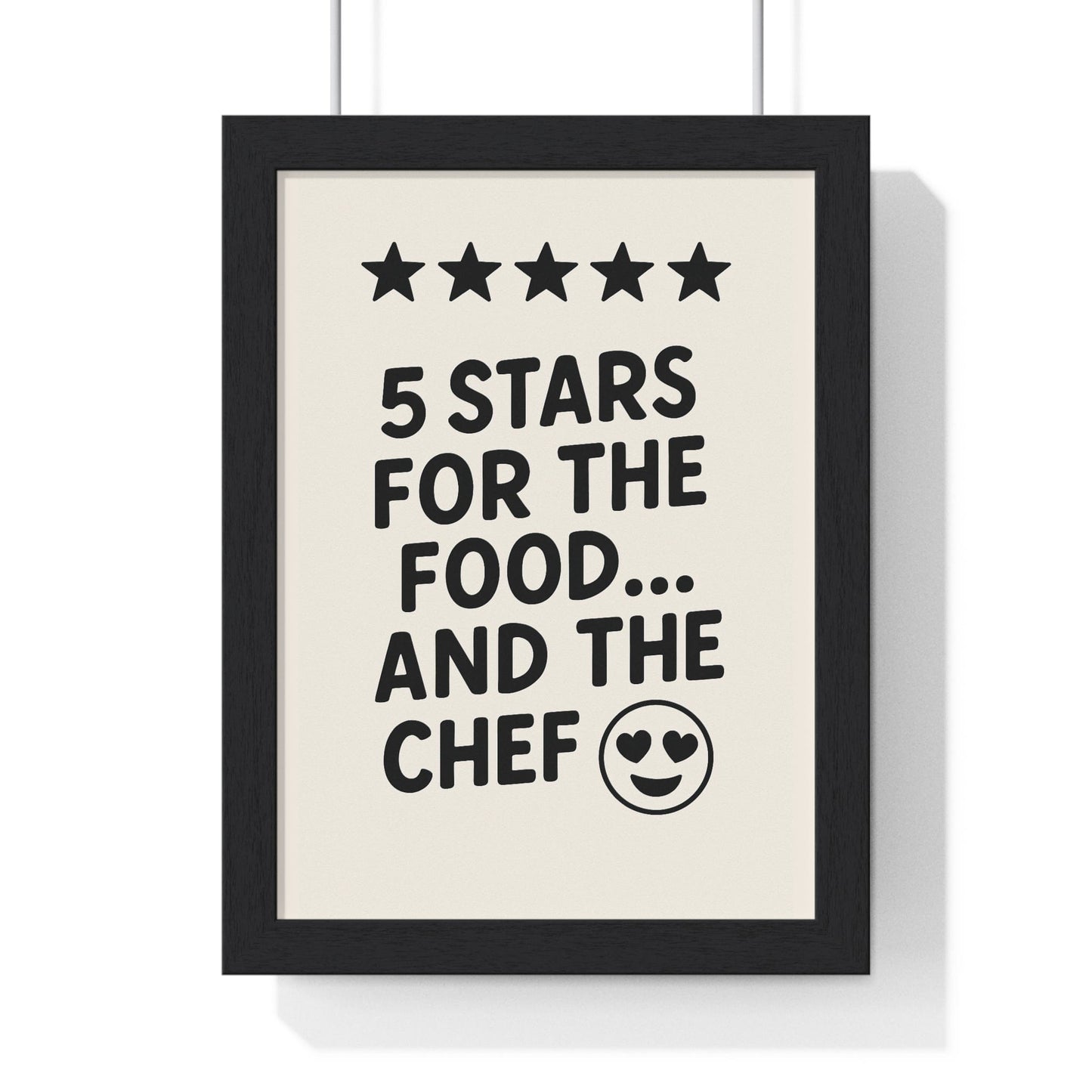 Funny Kitchen Wall Art – 5 Star Food & Chef Print - Poster Kingz - A5 (unframed) 5.8 × 8.3 in - 