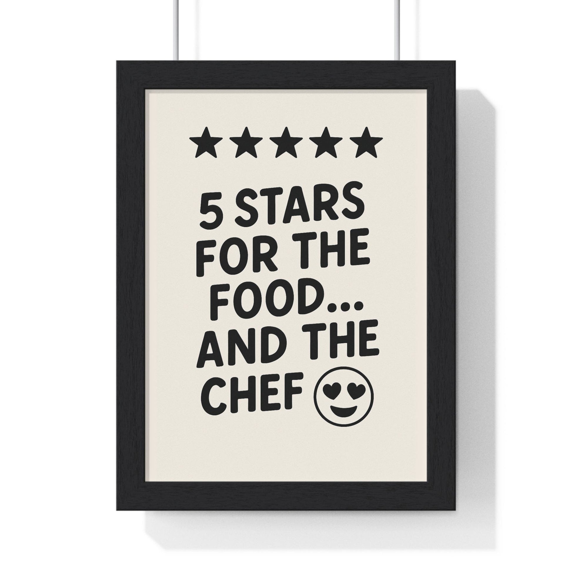 Funny Kitchen Wall Art – 5 Star Food & Chef Print - Poster Kingz - A5 (unframed) 5.8 × 8.3 in - 