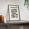 Funny Kitchen Wall Art – 5 Star Food & Chef Print - Poster Kingz - A5 (unframed) 5.8 × 8.3 in - 