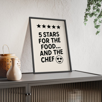 Framed Funny Kitchen - 5 Star Food & Chef Print print