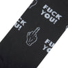Funny Middle Finger Socks - Black Rude Statement Crew crew socks