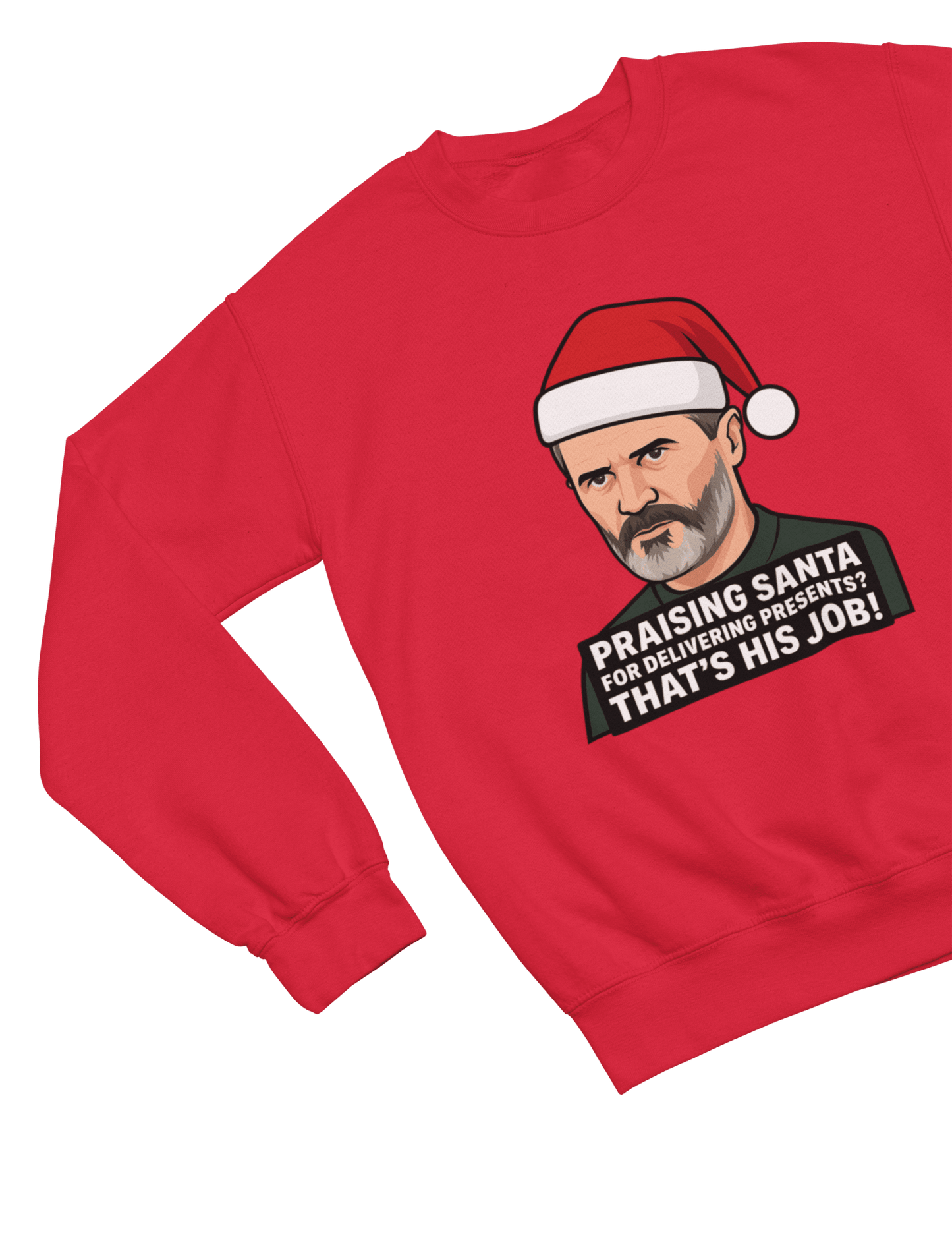 Funny Roy Keane Christmas Sweatshirt & T-Shirt | Santa Parody Jumper - Poster Kingz - Sweatshirt - S - Red