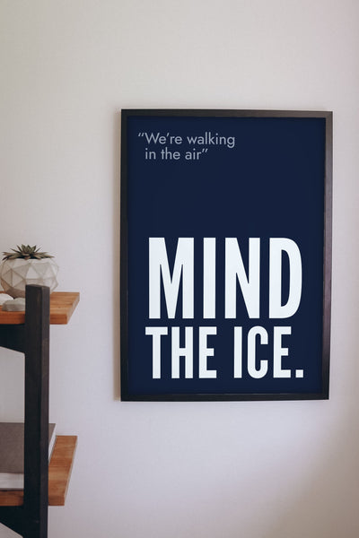 Funny Walking in the Air lyric print framed on a wall