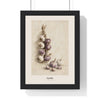 Garlic Print framed in a black frame, ready to hang