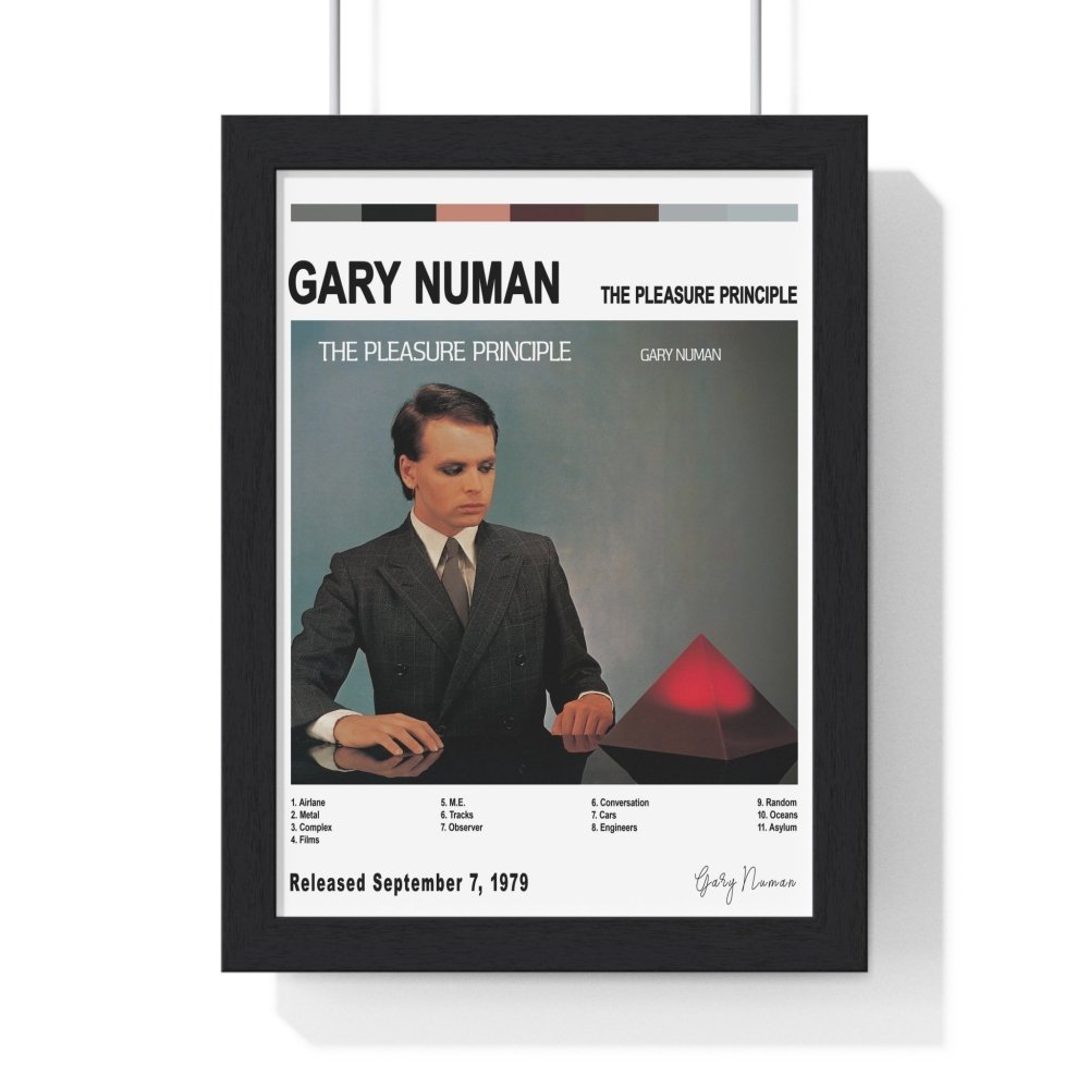 Gary Numan - The Pleasure Principle Album Cover Poster - Poster Kingz - A5 (unframed) - White - 