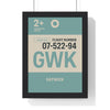 Framed Gatwick boarding pass travel poster