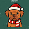 Personalised Christmas Pet Portrait Print | Custom Santa Hat Dog & Cat Art