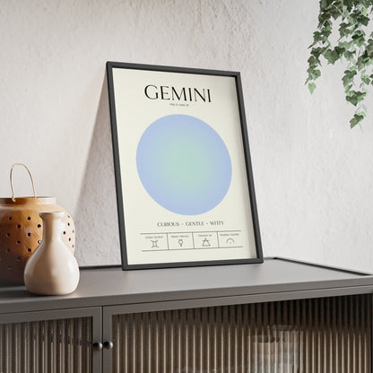 Gemini Astrology Chart Poster - Colour Art Print - Poster Kingz