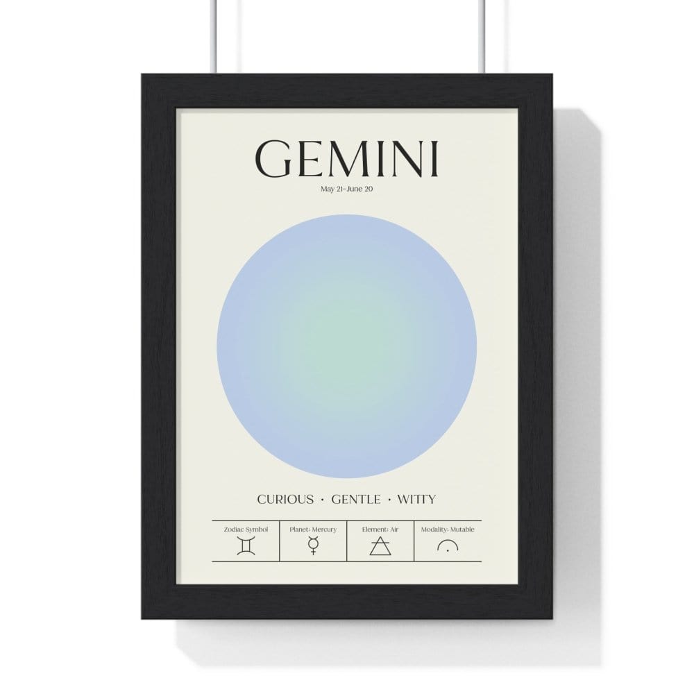 Framed Gemini Astrology Chart poster