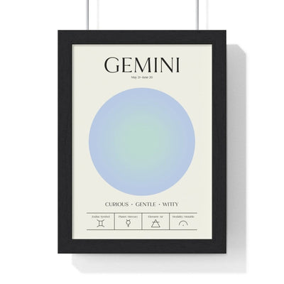 Framed Gemini Astrology Chart poster