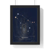 Gemini Constellation print framed in a black frame, ready to hang