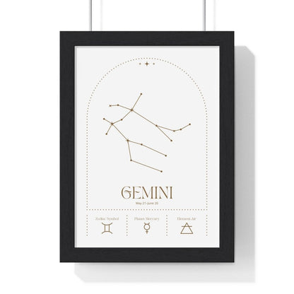 Gemini Minimalist Astrology Chart Poster - Art Print - Poster Kingz