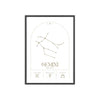 Framed Gemini Minimalist Astrology Chart poster close-up
