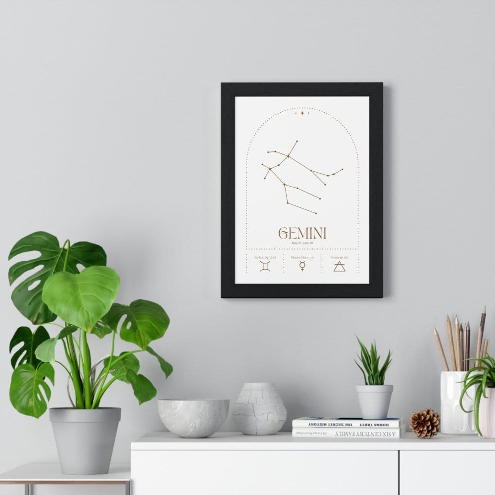 Gemini Minimalist Astrology Chart Poster - Art Print – Poster Kingz