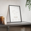 Framed Gemini Minimalist Astrology Chart poster