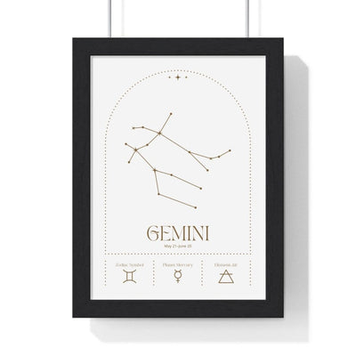 Framed Gemini Minimalist Astrology Chart poster