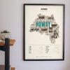Geordie Sayings Print framed on a wall