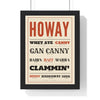 Geordie Slang Print in a black frame