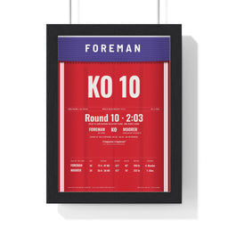 Foreman v Moorer 1994 Boxing Poster framed in a black frame, ready to hang