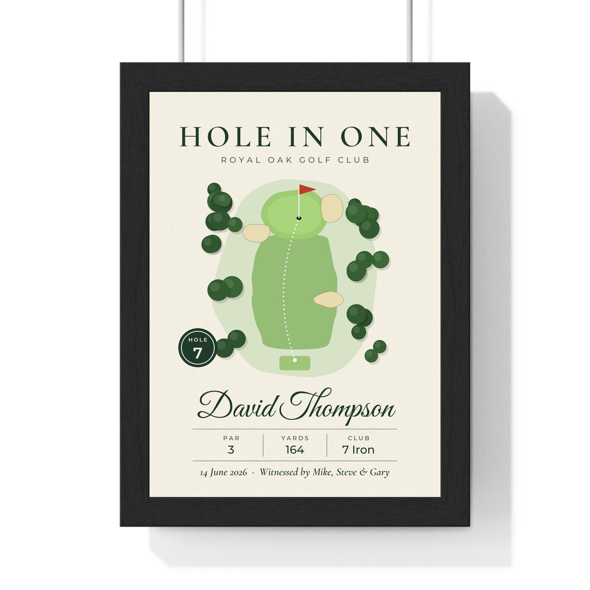 Personalised Hole in One Golf Print - framed print