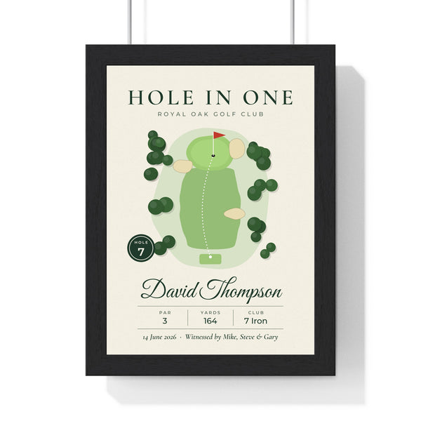 Personalised Hole in One Golf Print - framed print