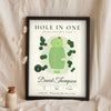 Personalised Hole in One Golf Print - Lifestyle - leaning in a frame with dried flowers