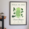 Personalised Hole in One Golf Print - Lifestyle - hanging on a living room wall