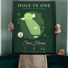 Personalised Hole in One Golf Print - Lifestyle - held up in a bright room