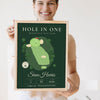 Personalised Hole in One Golf Print - Lifestyle - held by a smiling woman