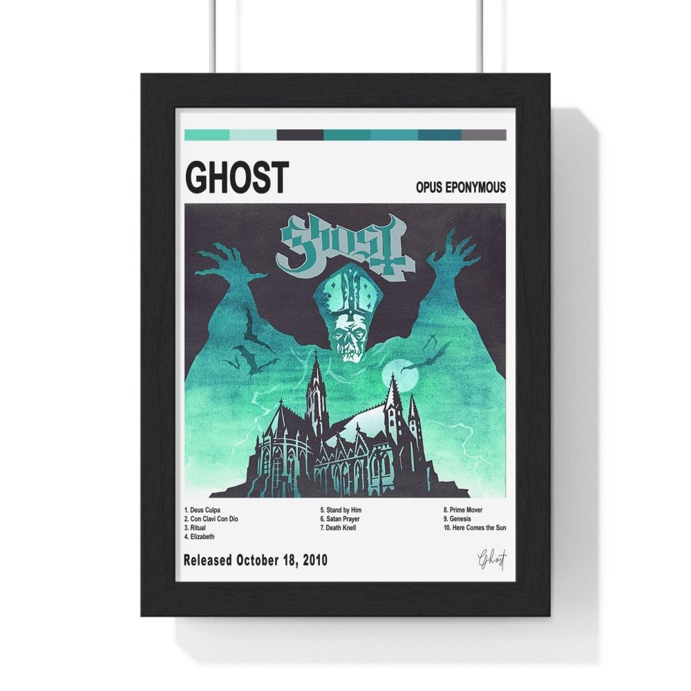 Ghost Album Cover Poster - Poster Kingz - A5 (unframed) - Opus Eponymous - White