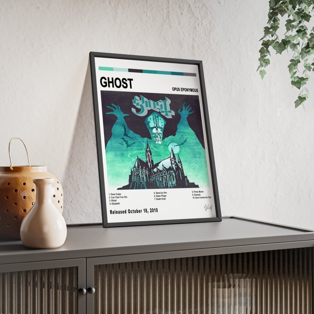 Ghost Album Cover Poster - Poster Kingz - A5 (unframed) - Opus Eponymous - White