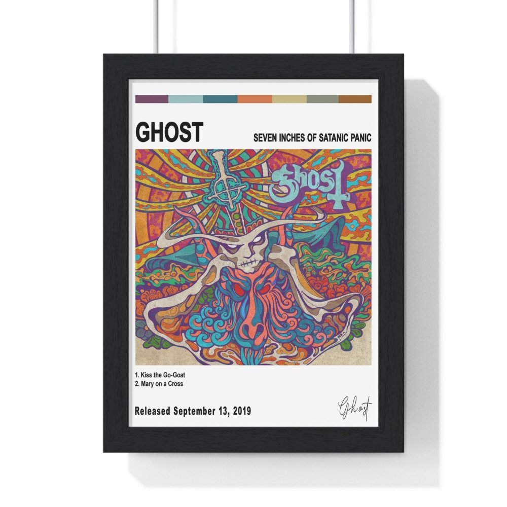 Ghost Album Cover Poster - Poster Kingz - A5 (unframed) - Seven Inches of Satanic Panic - White