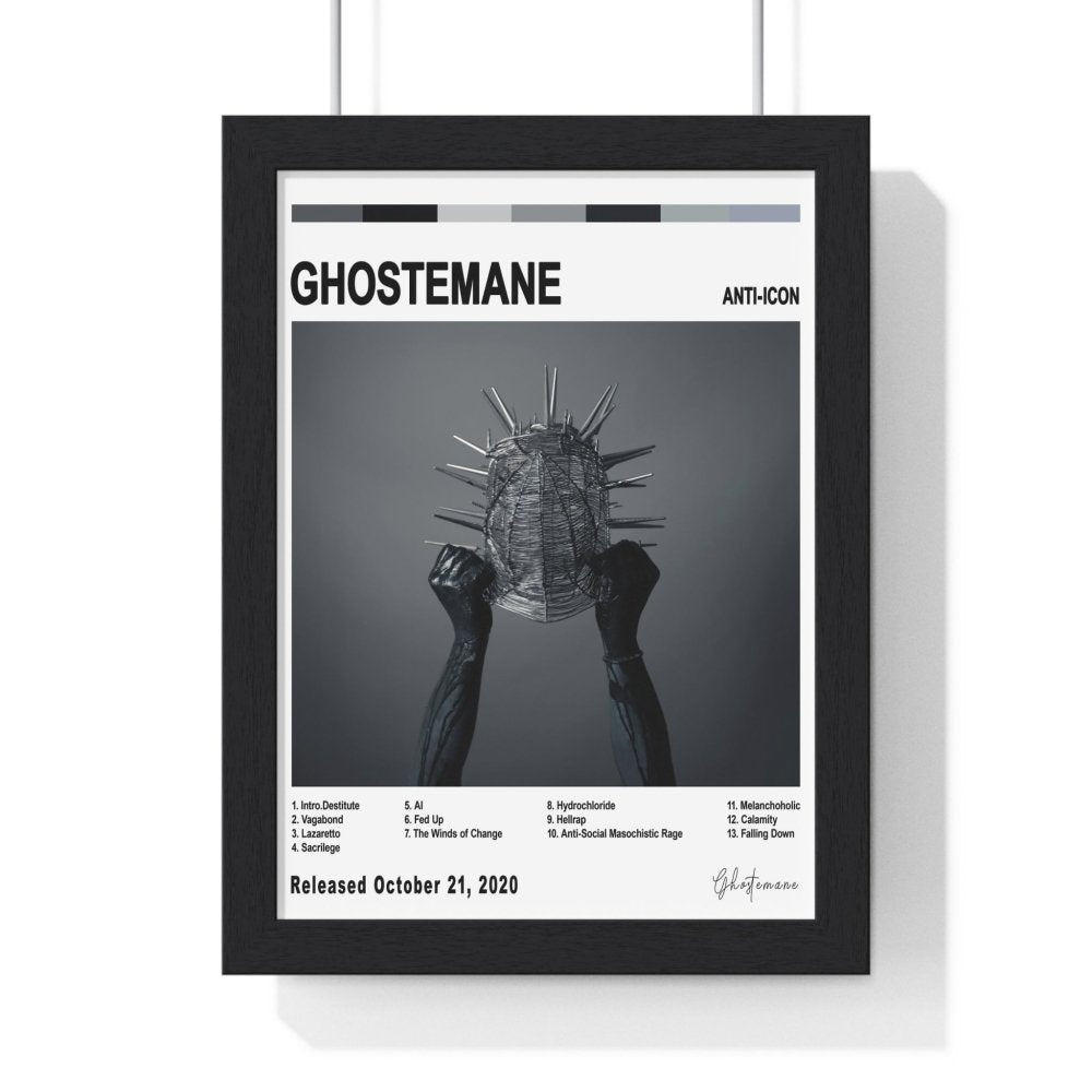 Ghostemane - ANTI - ICON Album Cover Poster - Poster Kingz - A5 (unframed) - White - 