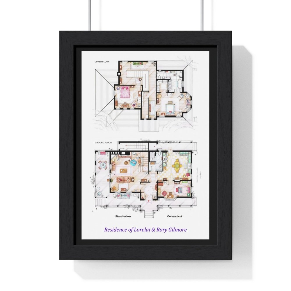 Gilmore Girls FloorPlan Poster - Iconic TV Show Blueprint Art - Poster Kingz - A5 (Unframed) - 