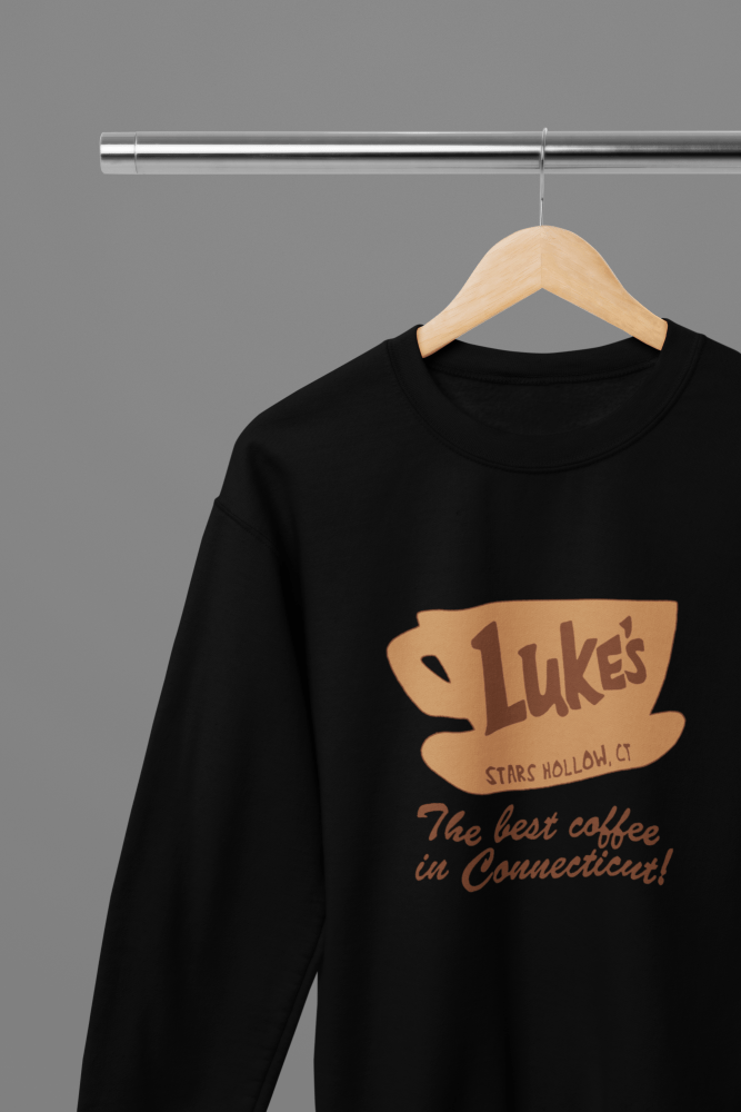 Gilmore Girls - Luke's Stars Hollow T-Shirt/Sweatshirt - Poster Kingz - S - Black - Sweatshirt