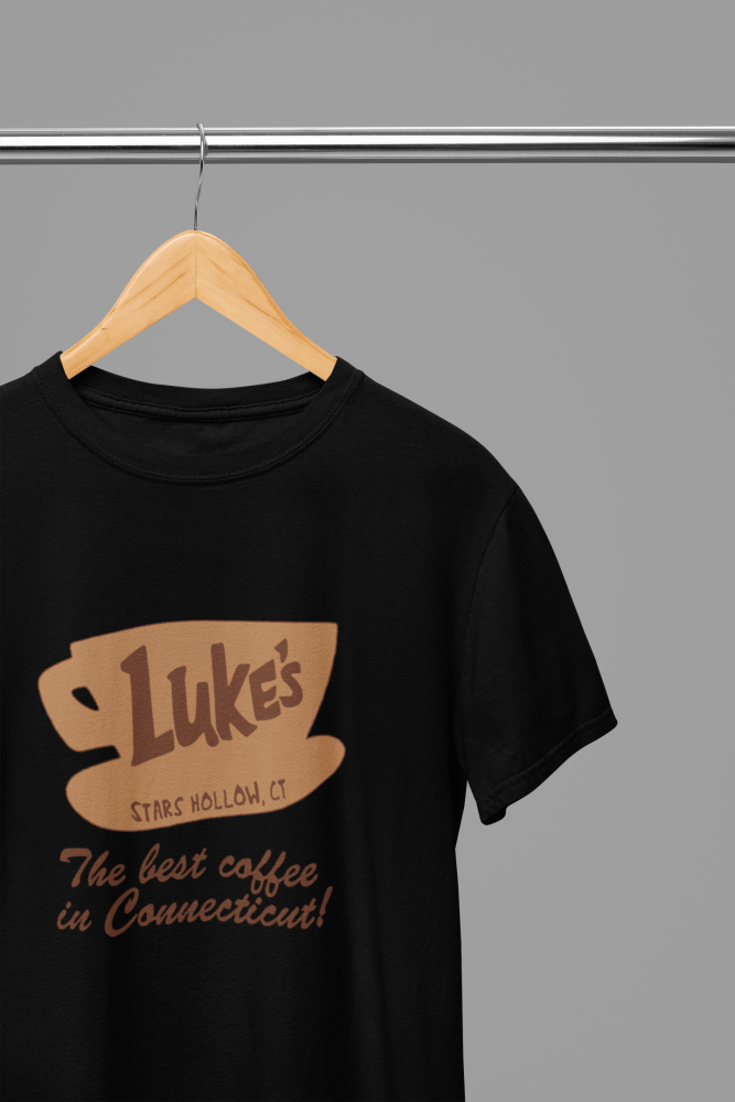 Gilmore Girls - Luke's Stars Hollow T-Shirt/Sweatshirt - Poster Kingz - S - Black - T-Shirt