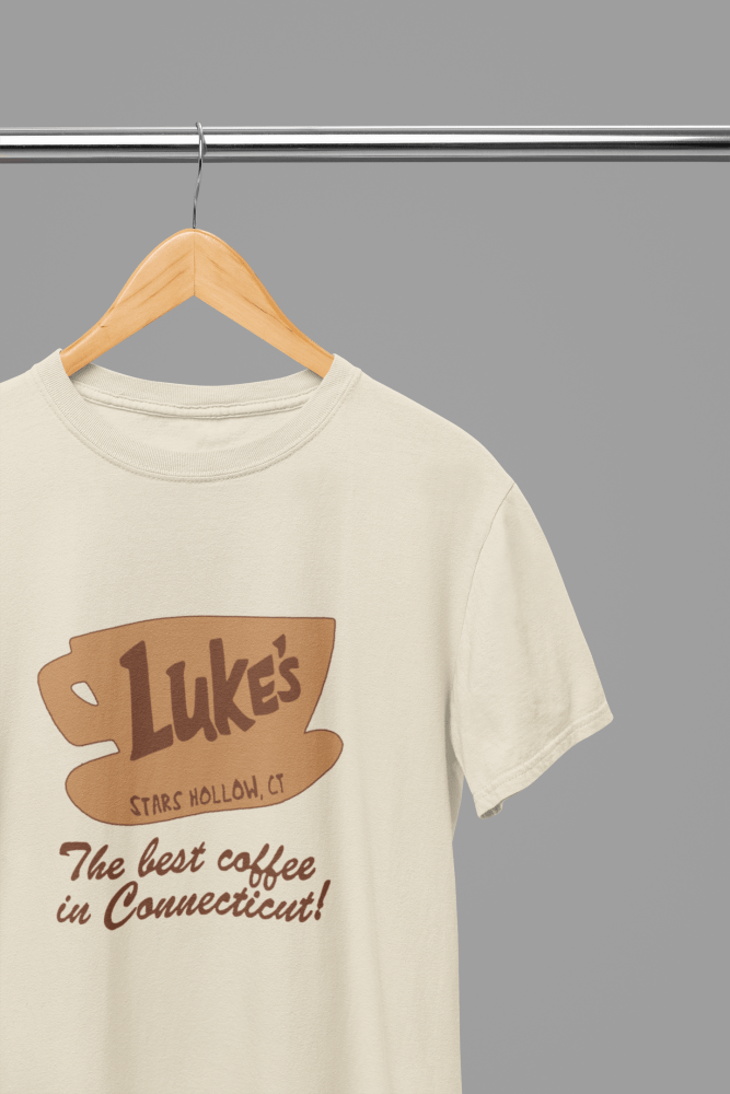 Gilmore Girls - Luke's Stars Hollow T-Shirt/Sweatshirt - Poster Kingz - S - Sand - T-Shirt