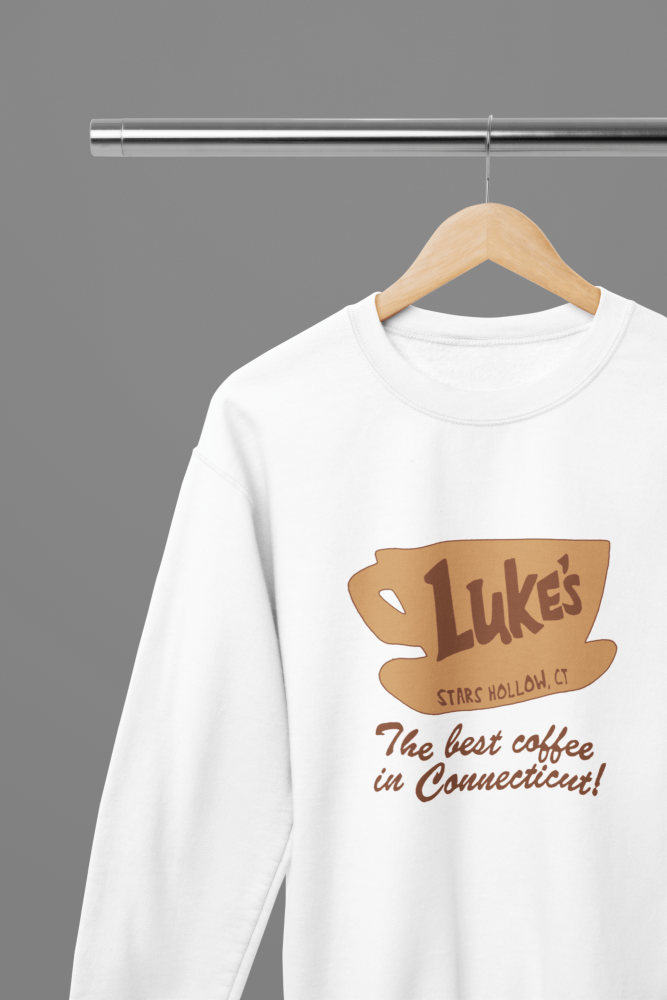 Gilmore Girls - Luke's Stars Hollow T-Shirt/Sweatshirt - Poster Kingz - S - White - Sweatshirt