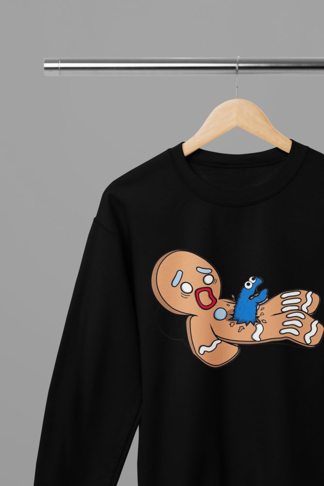 Gingerbread Man Cookie Monster Chest - Burster Alien Movie T-Shirt/Sweatshirt - Poster Kingz