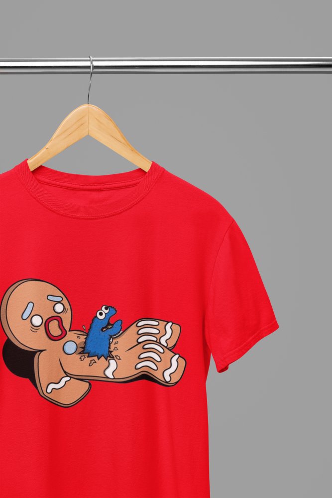 Gingerbread Man Cookie Monster Chest - Burster Alien Movie T-Shirt/Sweatshirt - Poster Kingz