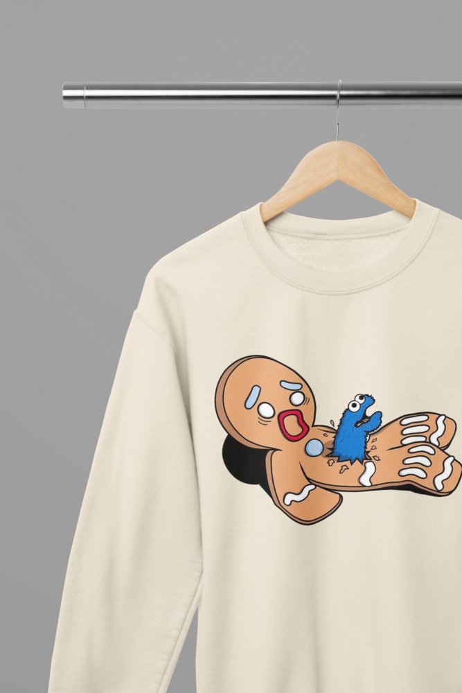 Gingerbread Man Cookie Monster Chest - Burster Alien Movie T-Shirt/Sweatshirt - Poster Kingz