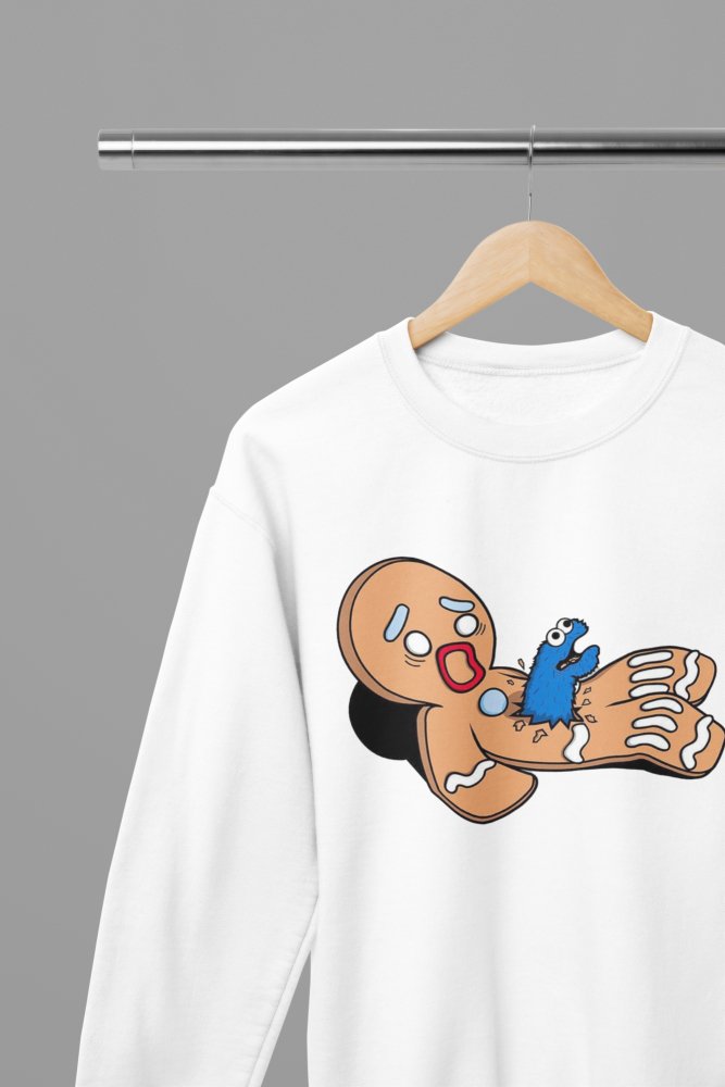 Gingerbread Man Cookie Monster Chest - Burster Alien Movie T-Shirt/Sweatshirt - Poster Kingz