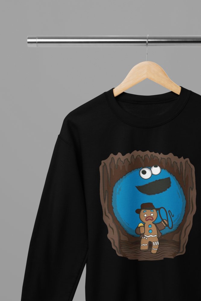 Gingerbread Man Cookie Monster Indiana Jones Film T-Shirt/Sweatshirt - Poster Kingz