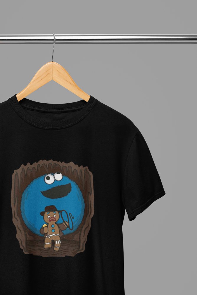 Gingerbread Man Cookie Monster Indiana Jones Film T-Shirt/Sweatshirt - Poster Kingz