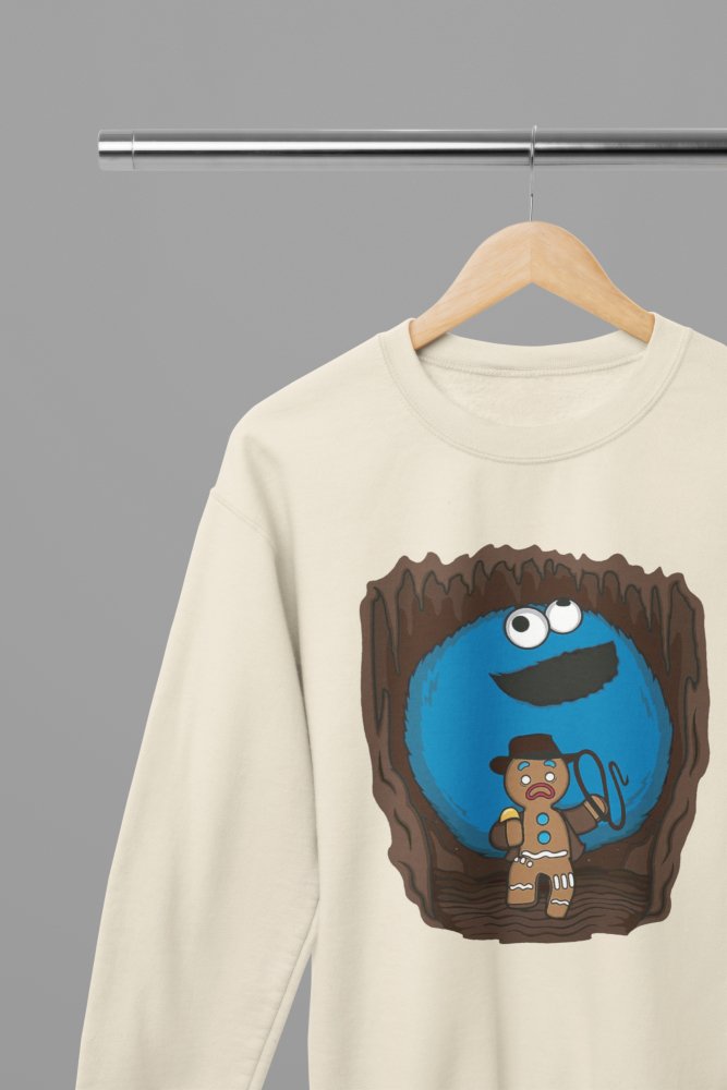 Gingerbread Man Cookie Monster Indiana Jones Film T-Shirt/Sweatshirt - Poster Kingz