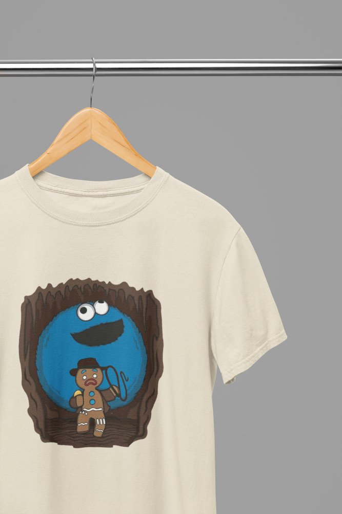 Gingerbread Man Cookie Monster Indiana Jones Film T-Shirt/Sweatshirt - Poster Kingz