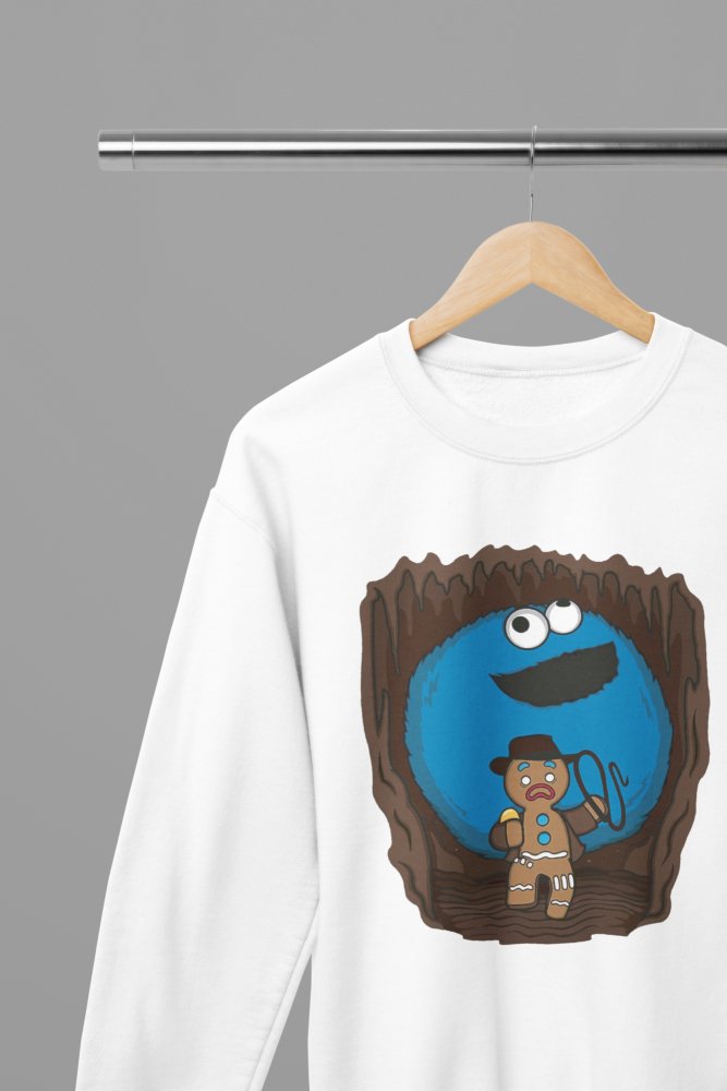 Gingerbread Man Cookie Monster Indiana Jones Film T-Shirt/Sweatshirt - Poster Kingz