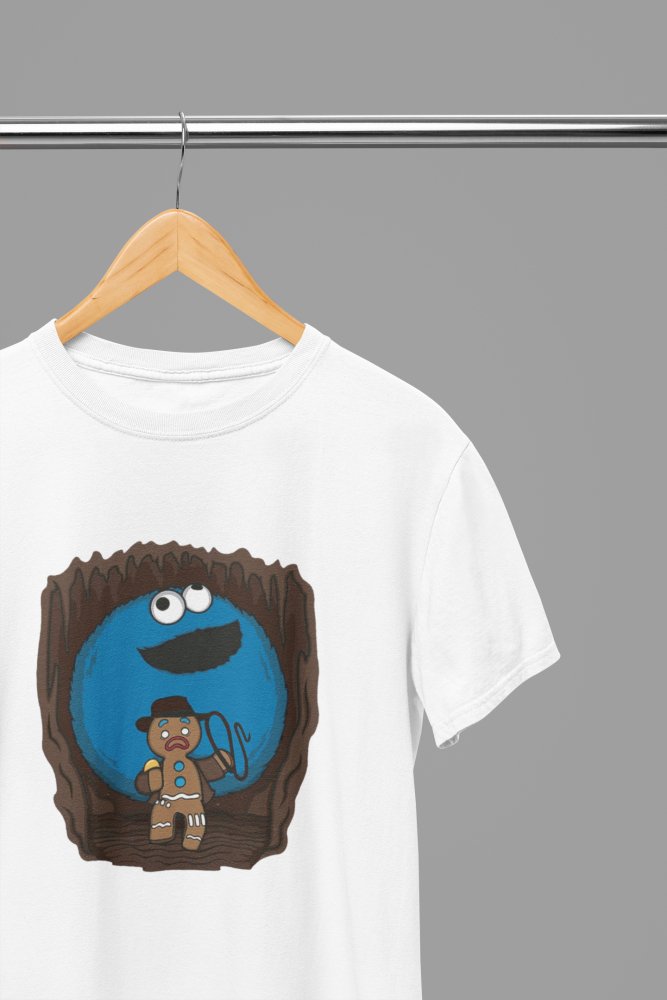 Gingerbread Man Cookie Monster Indiana Jones Film T-Shirt/Sweatshirt - Poster Kingz