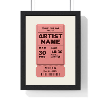 Personalised Concert Ticket Print - framed print